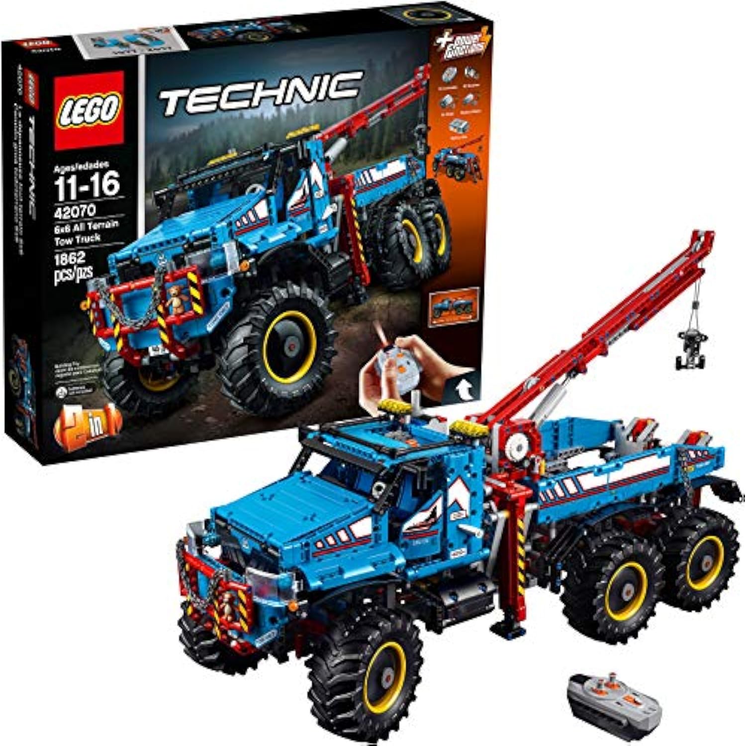LEGO Technic 6x6 All Terrain Tow Truck 42070 Building Kit (1862
